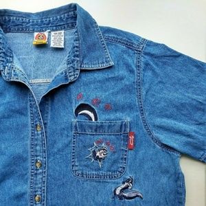 Vintage Looney Tunes Pepe Le Pew Denim Shirt